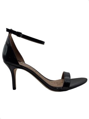 Sam Edelman Patti Black Patent Ankle Strap Stiletto Heels Sandals NWB 12M